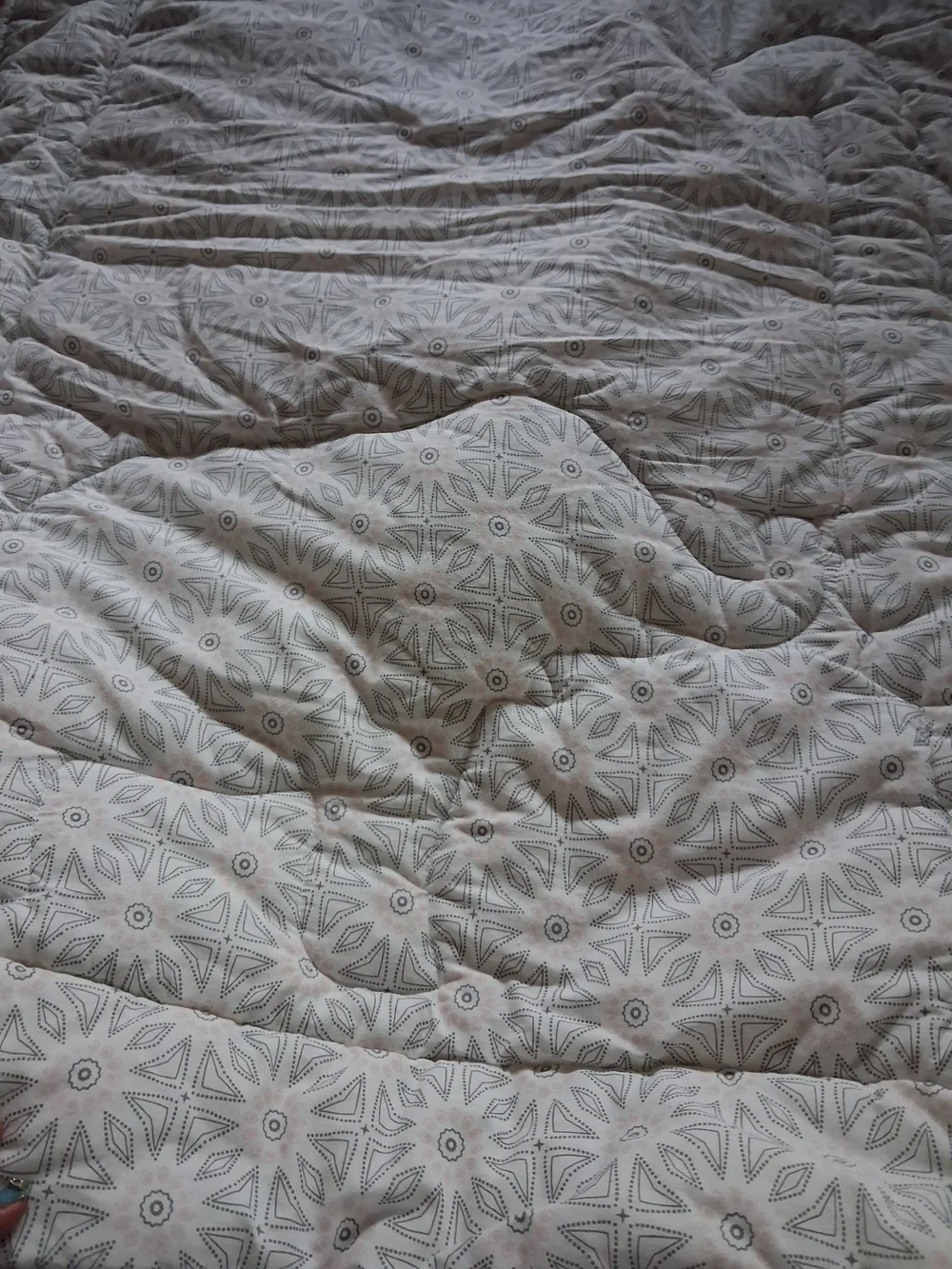 Levtex Pink, Gray & Cream Safari Animal Appliqué Baby Quilt